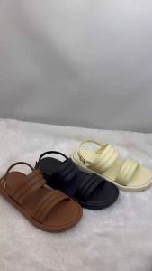 (Size 37-40) 2010 Sandal Wanita Karet Jelly Tali Belakang Sandal Gunung Slip On Karet Lentur