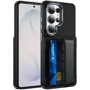 Card Slot Bag Fold Flip Holder Bracket Phone Case For Samsung Galaxy S26 S25 S24 Plus S23 S22 Ultra Armor Shockproof Back Cover