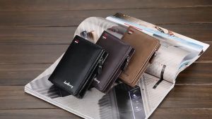 Dompet Lipat Pria Wanita Kulit PU Leather Bae Flag Vertical Style Short Wallet JOFBA18