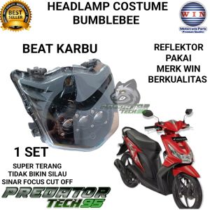 LAMPU DEPAN HEADLAMP REFLEKTOR COSTUME DAYMAKER DAYMAKER LED HID BUMBLEBEE HI LOW HONDA BEAT KARBU SUPER TERANG