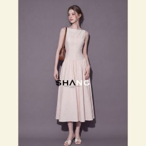 SHANGSHA | Unique Aesthetic Elegant Sleeveless Waist-cinching Dress