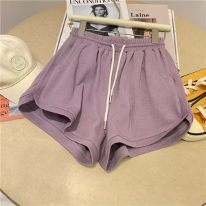 Candy-Colored Casual Sports Shorts for Women Summer Korean Style Loose A-Line High-Waist Wide-Leg Beach Pants Trendy INS