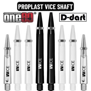 ONE80 DART SHAFT - BLACK/WHITE/CLEAR PROPLAST VICE SHAFT/STEM WITH SPRINGS