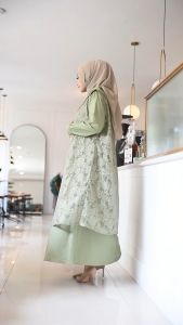 Gamis Kondangan Ukuran Jumbo Ld 120 130 140 cm Bahan Katun Toyobo Mix Brukat Gamis Set Inner Outer