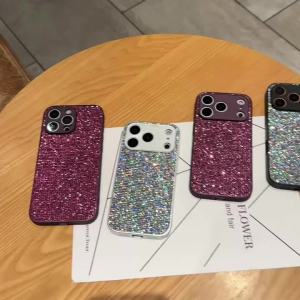 Luxury Bling Fashion Glitter Laser Diamond Phone Case For iPhone 17 16 15 14 13 12 11 Pro Max Shockproof Camera Protect Cover