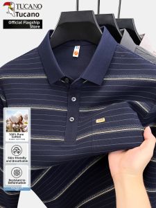 TUCANO | 100% Cotton Spring Long Sleeve Business Casual Striped Polo Shirt