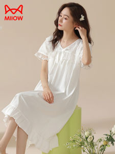 MiiOW | Princess Style Cotton Short Sleeve Womens Sleep Dress