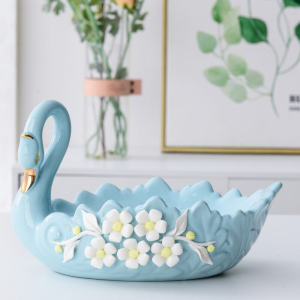 Swan Ceramic Fruit Tray Modern Minimalist Restaurant Table Decoration Home Use Candy Storage Tray Trendy Personalized Design