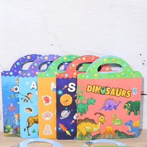 Toddler Sticker Books Kids Puffy Activity Book Set Reusable Sticker Book Toddler Craft Activities Toddler Travel Toys Boy Girl Birthday Gifts Jelly Quiet Book Early Education Puzzle Toys