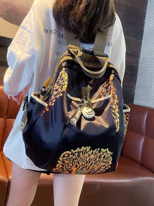 กระเป๋าเป้สะพายหลังผู้หญิงสไตล์เกาหลี ความจุขนาดใหญ่ น้ำหนักเบา กันน้ำ กระเป๋าเดินทางแบบลำลองสำหรับผู้หญิง กระเป๋าตังค์แบบพับได้ กระเป๋าสะพายไหล่แบบสองข้าง