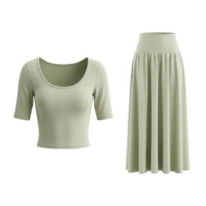 Summer Slim Fit Short TEE and Midi Skirt Suit