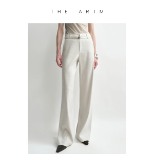 Elastic Loose Fit Linen White Straight Trousers