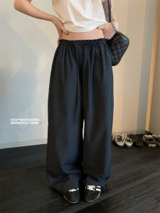 Quần Ống Rộng Thoải Mái Mùa Hè Cho Nữ Quần Dài Ống Đứng Eo Thun Họa Tiết Ren Quần Thường Ngày Quần Dài Chất Liệu Polyester Cotton