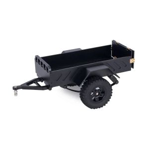 Aluminum Alloy Utility Trailer Car with Hitch for TRX4M 1/18 1/24 RC Crawler SCX24 Defender Bronco K10 Upgrade Parts