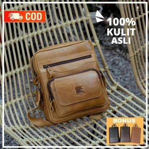 Tas Selempang Kulit Pria Tas Kulit Pria Tas Slingbag Pria Reven Breaker Bag Bahan Kulit Sapi Premium