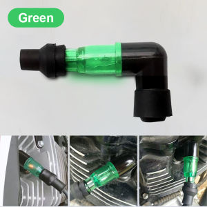 BLALION 90 Degree Flashing Spark Plug Cap Flash Spark Plug Resistor For Motocross Motorcycle Flash Spark Plug Cap Cover For Most
