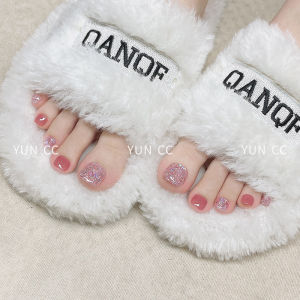 Yunxi Pink Pomelo Sequin Handmade Nail Patch 2024 New Arrival Wear Nail Toenail Nail Beauty White Fancy