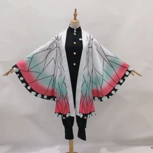 Anime Demon Slayer Womens Cosplay Costumes Kochou Shinobu Suit Full Set Halloween Party Outfit
