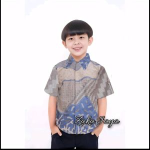 Kemeja Batik Anak Cowok Lengan Pendek Usia 2 - 13 Tahun Motif Modern Baju Laki laki Sekolah Reguler