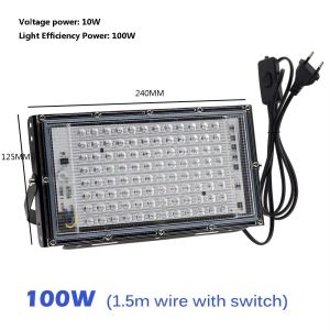 Đèn UV 100W 300W Ánh Sáng Tím 365nm 395nm 405nm Để Phát Hiện Huỳnh Quang Làm Khô Keo Không Bóng Nhựa Dầu Xanh
