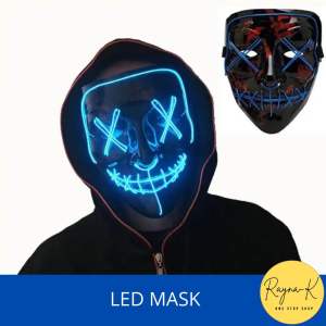Light Up Mask Led Purge Glow Mask Scary Scream Halloween Party Props with 3 Light Models