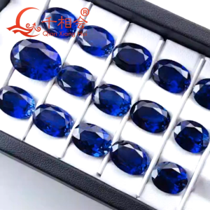 Oval Shape Lab Grown Sapphire AGL Certificate Royal Blue Cornflower Blue Natural Cut Synthetic Corundum Loose Gemstone With Visible Inclusions DIY Accessories