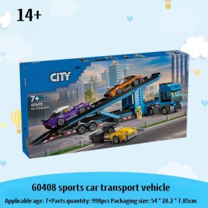 2025 new city assembly city series 60408 sports car transport vehicle 14 years old+childrens creative puzzle toy birthday gift