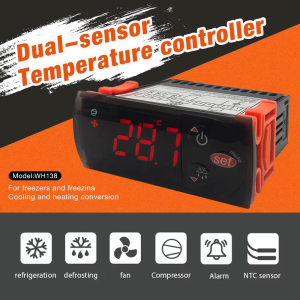 เทอร์โมสตัท LCD ควบคุมความแม่นยำ เทอร์โมสตัทควบคุมอุณหภูมิด้วยไมโครคอมพิวเตอร์ พร้อมเซ็นเซอร์ NTC สำหรับระบบทำความเย็น 220V