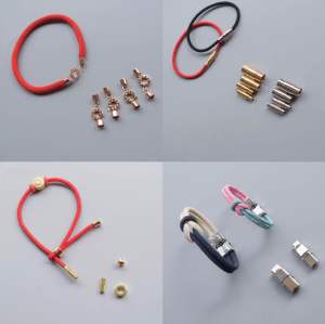 3-3 Stainless Steel Rose Gold Leather Rope String Clip Buckle String Clip Tail Buckle Accessories Collection DIY Button Accessories Accessories
