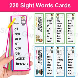 Montessori 220 Sight Words Flashcards High Frequency Words Kindergarten to 1st Grade ESL Teaching Materials Vocabulary Building