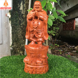 Tượng phật di lặc bằng gỗ hương cao cấp nguyên khối mẫu chúc phúc cao 40 cm trạm khắc tinh xảo sắc nét mang lại sức khỏe may mắn tài lộc bình an cho gia đình