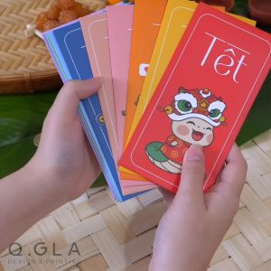 Bao Lì Xì Rắn Ất Tỵ Tết 2025 Thiết Kế Độc Quyền Q.GLA Ngộ Nghĩnh Dễ Thương - Set 10 Chiếc