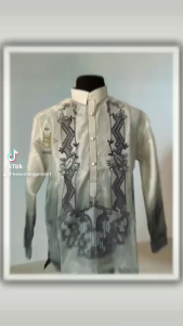 MONO GRAY Sports Collar Double Lining Long Sleeve Barong