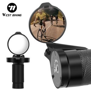 West Biking | WEST BIKING 2PC Bar End Bicycle Rearview Mirror Adjustable Convex Wide Vision Side Mirror Fits 16-22mm Handlebar For Road MTB