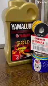 MADE IN INDONESIA YAMAHA YAMALUBE ENGINE OIL 4T GOLD 10W40 10/40 0.8LITRE WITH OIL FILTER YAMAHA LC135 Y15 & STP OIL TREATMENT FOR ALL MOTORCYCLE USE LC135 RS150 Y15 Y125 LAGENDA EX5 WAVE