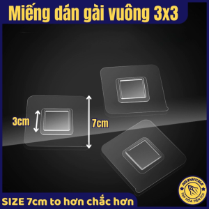 Miếng dán gài vuông 3x3 trong suốt 7cm thay thế tiện lợi và thẩm mỹ cho việc gắn kết và trang trí