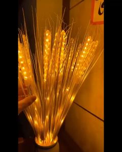 Bó đèn Led bông lúa màu vàng set 15 cây decor bằng nhựa Đèn led trang trí lễ Tết sân vườn ngoài trời lung linh ấm cúng TIDO TIDO