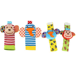 1 Set Baby Rattles Toys Infant Toys 0-6 Months Cute Stuffed Animals Wrist Rattle Foot Finder Socks Newborn Toys Baby boy Gifts