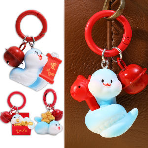 1/4ชิ้นพวงกุญแจจี้รูปงูนำโชคปี2025ชิ้นสร้างสรรค์ราศีจีนอุปกรณ์พวงกุญแจน่ารักปีใหม่ของตกแต่งกระเป๋าเป้สะพายหลัง