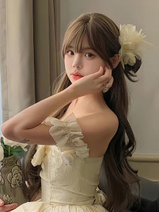 Elegant White Flower Pearl Imitation Organza Hair Clip Womens Headwear Sweet Style Fairy Tale like Hair Accessories