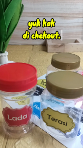 toples bumbu / sambal 150ml jar bulat gratis stiker paket