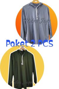 Kaos Basahan Sawah Tani | Kaos Basahan Kerja Polos | Kaos Proyek kuli Lengan Panjang Kuplok Topi