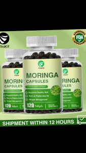 Moringa Leaves Capsules Vitamins For Skin Health Anti-Aging Weight Management Support Digestion Health