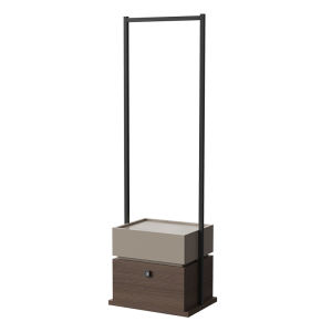 Italian Minimalist Floor Standing Clothes Rack Bedside Table Integrated Bedroom Coat Rack with Fingerprint Lock Storage Shelf