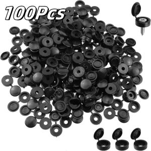100Pcs/bag Plastic Foldable Self Tapping Screw Bolt Nail Nut Decorative Cap Furniture Decorative Nuts Cover Furniture Hardware