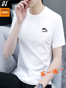 Mens Short Sleeve Pure Cotton T-Shirt Versatile Base Layer Shirt Summer Sweatshirt Breathable Business Casual round Neck Top