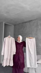 SAFWA SET (TUNIK + ROK) ONESET SILK MIX BRUKAT CHANTILY BAJU KONDANGAN BRIDESMAID SET+ROK