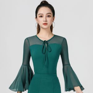 High End Modern Waltz Dance Clothes Womens Mesh Dance Clothes New Summer National Standard Latin Dance