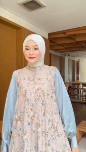 MDLY Baju Setelan Wanita/One Set Atasan baju Celana/Setelan Atasan Long Tunik/Nashwa Set By Mdly