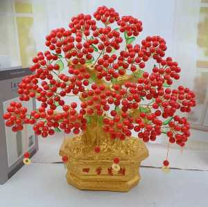 Handmade DIY Beaded Pachira Macrocarpa Material Package Lucky Tree Home Decoration Anna Sue Opportunity Knocks Fortune Fruit